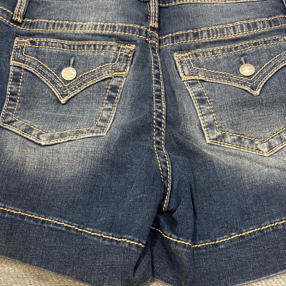 Miss Me Blue Jean Shorts with Button Accents - Picture 11 of 11